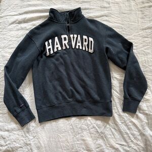 Harvard Black Quarter-Zip Sweatshirt